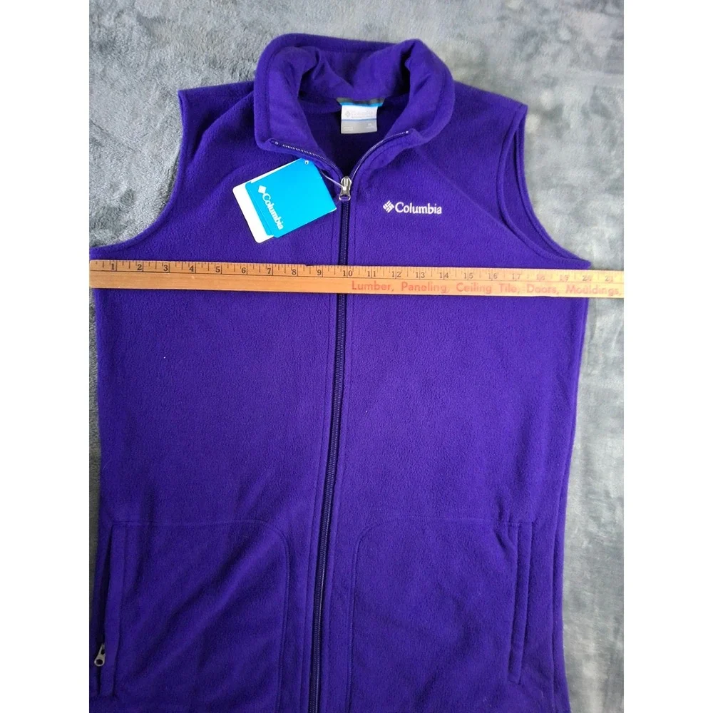 Columbia Fast Trek Vest Youth XL Purple Fleece Full Zip Outdoor Jacket WY1453540